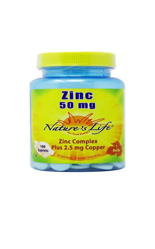 Zinc 50mg Nature's Life 100 tablets